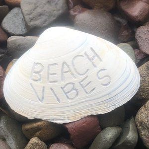 Beach Vibes Hand Carved Shell
